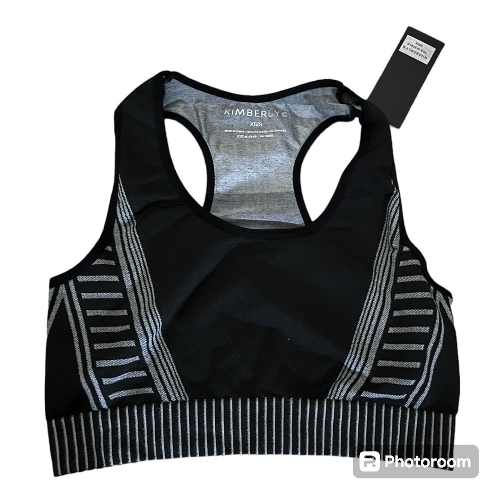 Black and grey seamless workout leggings set - Picture 3 of 4